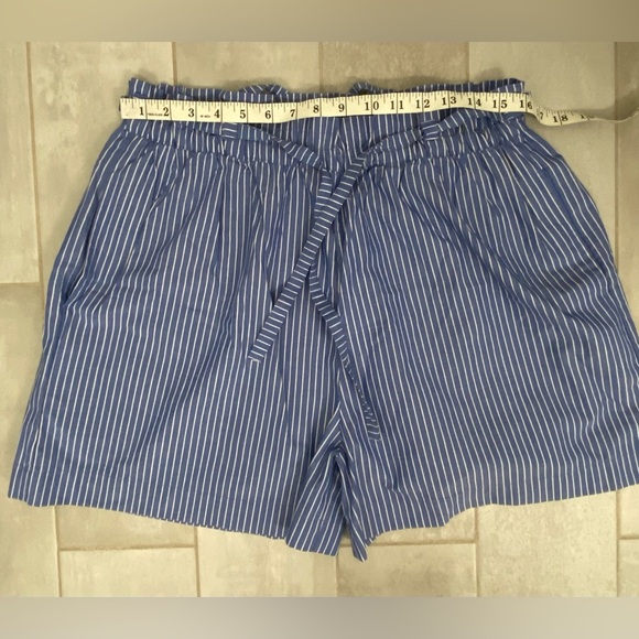 MILLE Cotton Striped Shorts Blue & White Size Large - Picture 3 of 5